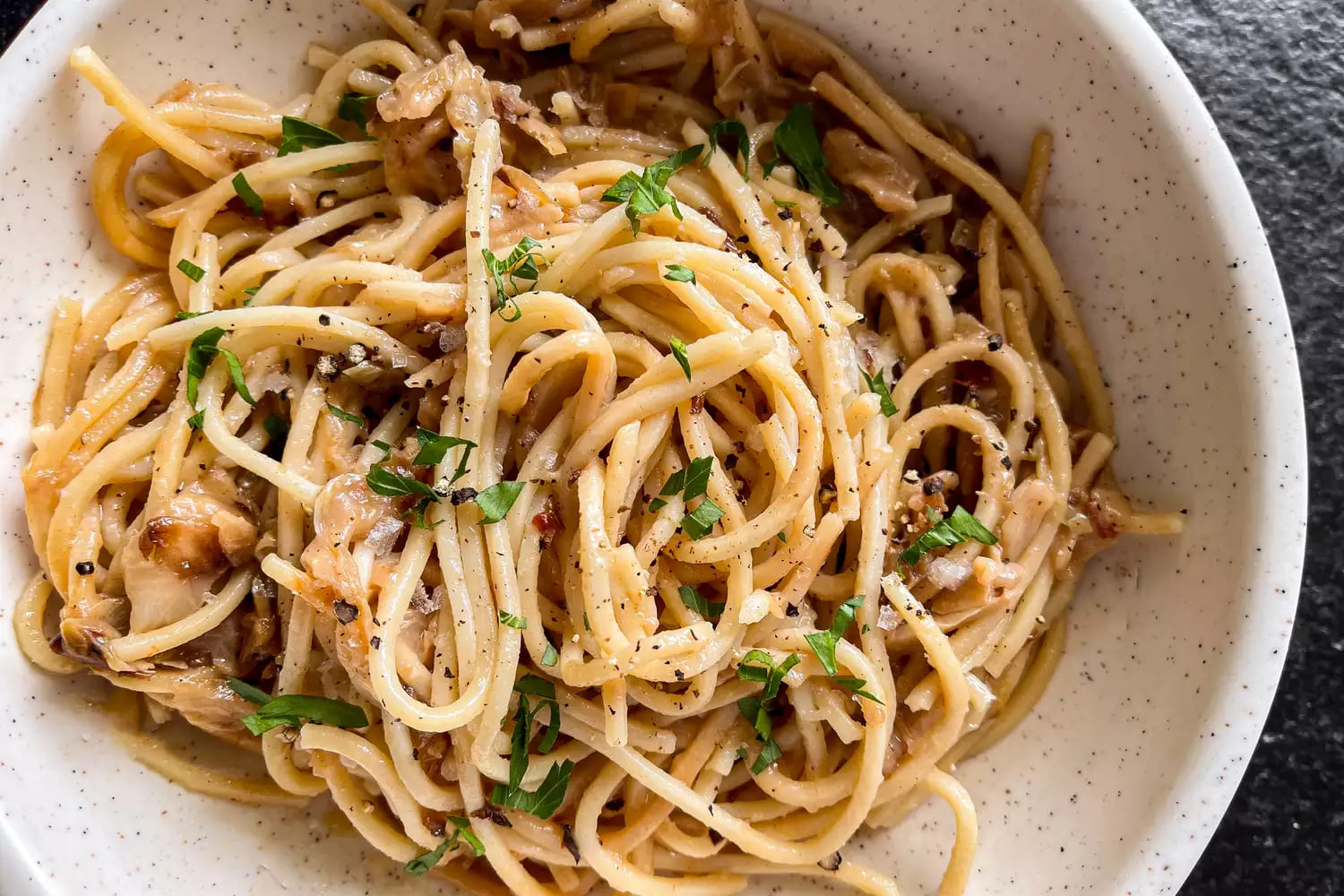 Caramelized Cabbage Spaghetti