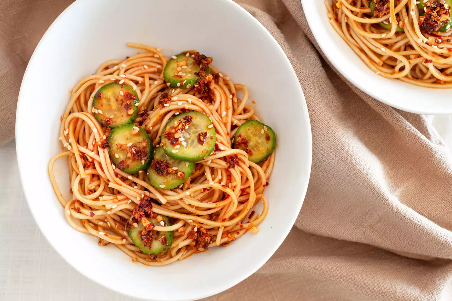 Noodles with Cucumbers and a Lot of Chili Crisp