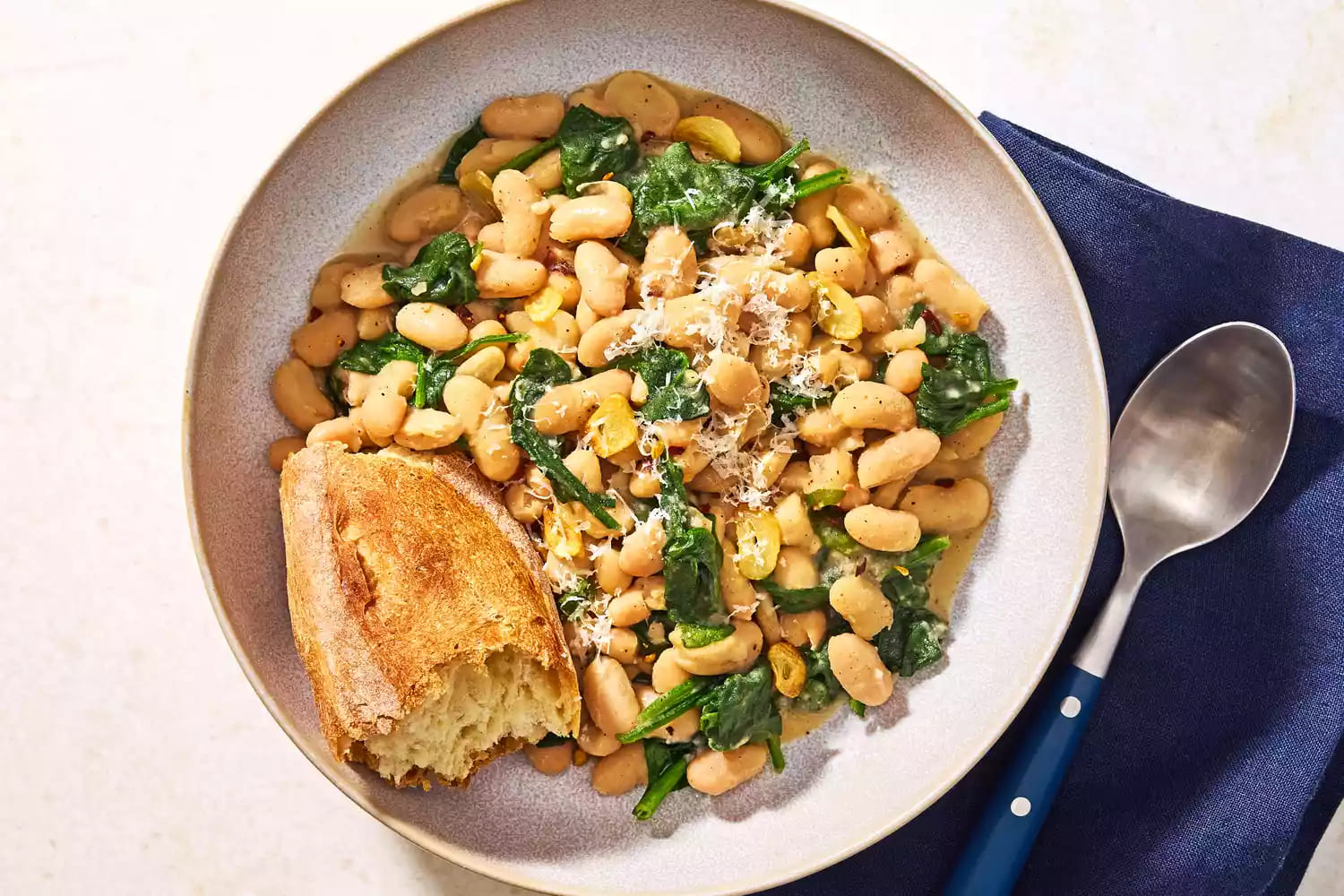10-Minute Creamy White Beans and Greens